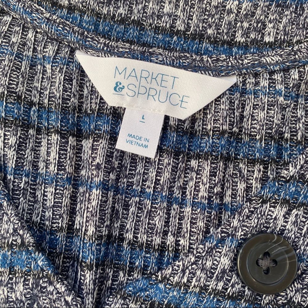41 hawthorn gray blue striped dress long sleeves L - Picture 3 of 4